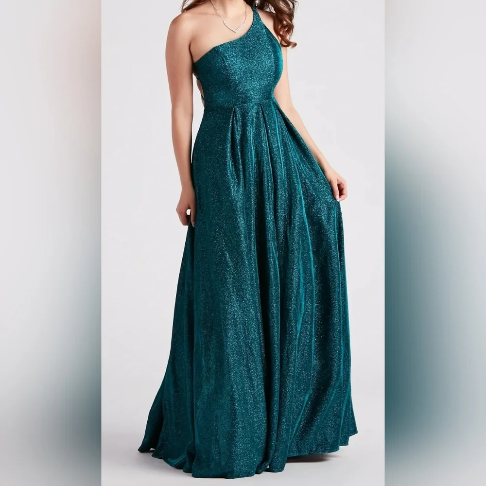 Windsor Emerald Margie Glitter A-Line Ball Gown Sz 5/6 - Picture 5 of 7